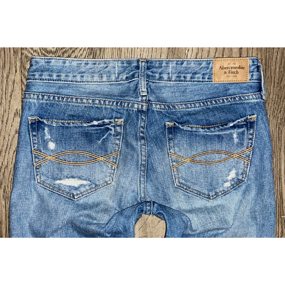 Abercrombie & Fitch Destroyed & Mended 100% Cotton Skinny Jeans Size 0 - Picture 3 of 4